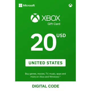 $20.00 Xbox Gift Card