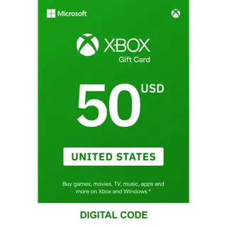 $50.00 Xbox gift card