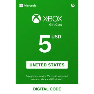 $5.00 Xbox Gift Card