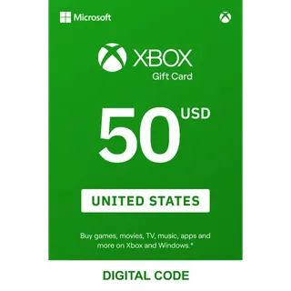 $50.00 Xbox gift card