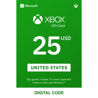 $25.00 Xbox Gift Card