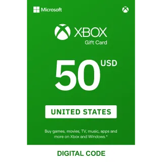 50 USD Xbox gift card