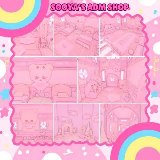Adopt Me! Pink Pastel Teddy House Build