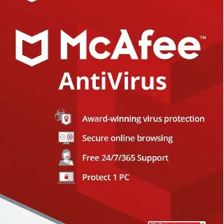 Mcafee Antivirus 1 Year 1 Dev Global Software License
