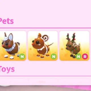 Christmas Gingerbread Neon Pet Bundle + BONUS RIDE POTION