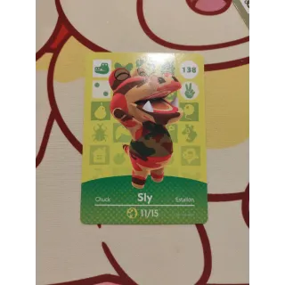 Sly Animal Crossing Amiibo Card