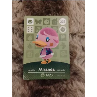 Miranda Animal Crossing Amiibo Card
