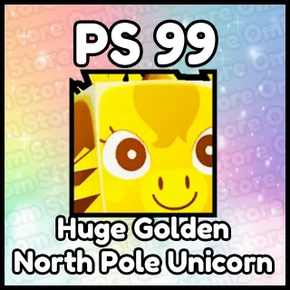 Huge Golden North Pole Unicorn