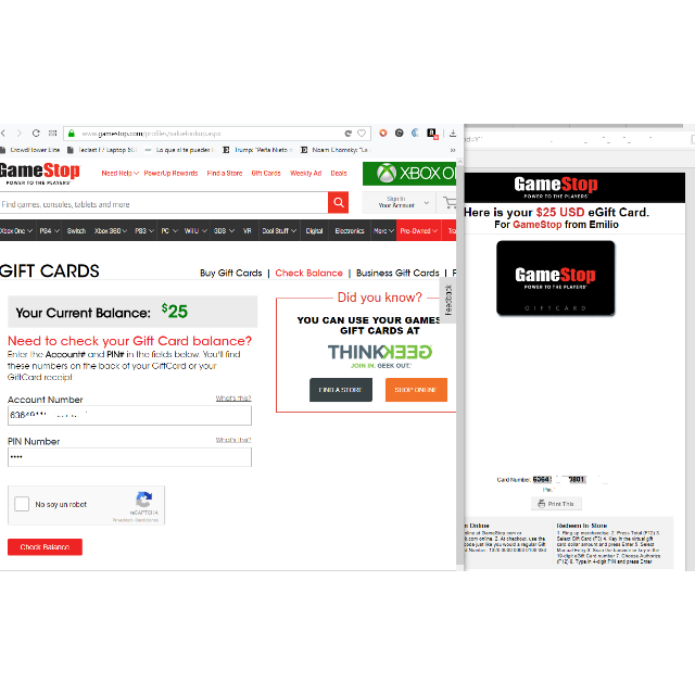 GameStop Gift Card Balance