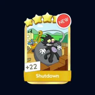 Shutdown 5 Sticker Gold Sticker - Monopoly Go Golden Blitz
