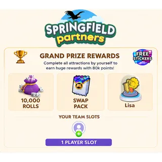 Monopoly Go Simpsons Partners 1 SLOT 10K+ Dice | All Rewards