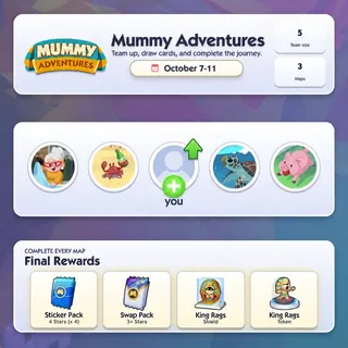 Monopoly GO Mummy Adventures Full Carry  3 Carry Accounts