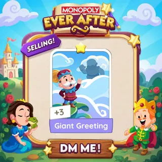 Giant Greeting 1 Star ⭐ （+ 2 Free Card） Monopolygo Go