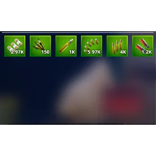3 Stacks of each type of ammo