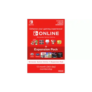 Nintendo Switch Online 12-month + Expansion pack