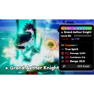 Anime Defenders Grand Aether Knight Requiem SSS