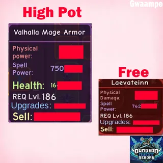 Epic Valhalla Mage Armor High Pot & Free Mage Ult - DQR