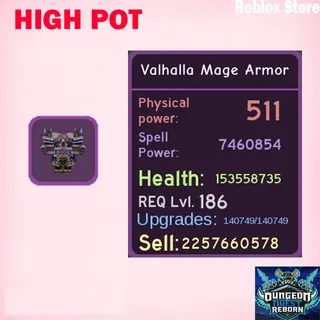 Epic Valhalla Mage Armor - HIGH POT - DQR