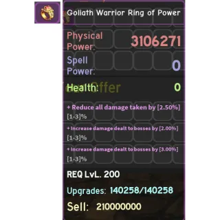 GOLIATH WARRIOR RING OF POWER