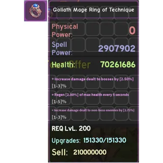 Goliath Mage Ring of Technique