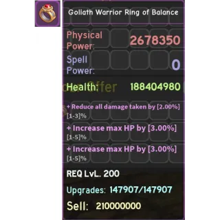 GOLIATH WARRIOR RING OF BALANCE