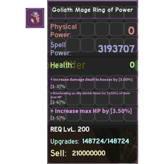 Goliath Mage Ring of Power