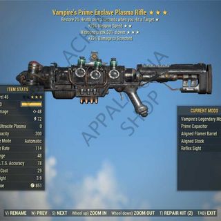 Vampire Rifle Vampire's Enclave Plasma rifle (25% faster fire rate, Breaks 50% slower ...