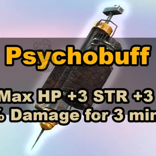 x2000 Psychobuff (+65 Max HP +3 STR +3 END +25% Damage for 3 minutes)