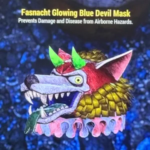 Glowing Blue Devil Mask