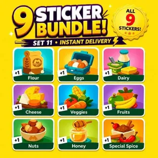 Cafe Ingredients Monopoly Go Set 11 9pcs Bundle