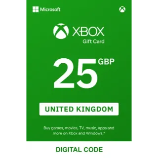 £25.00 GBP Xbox Gift Card