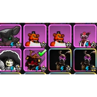 Bundle of 8 items exclusives and sacreds five nights hunted fnaf roblox