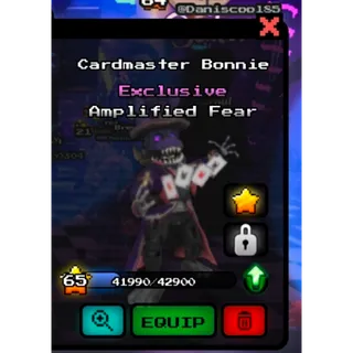 Cardmaster bonnie five nights hunted exclusive fnaf roblox 