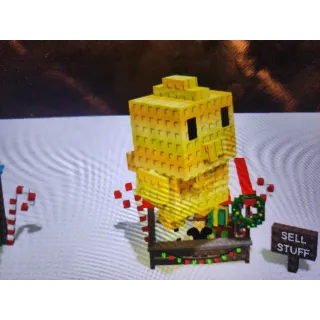 Huge rooster grow a garden 