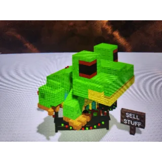 Huge tree frog grow a garden