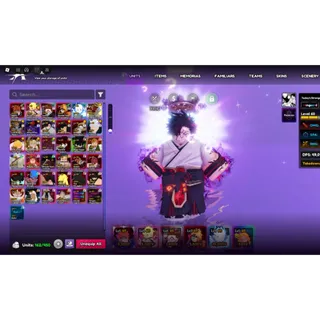 Meta Anime Vanguards account with 41 Monarchs + 7,000 rerolls
