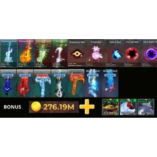 DIAMOND ACCOUNT ROD GG MAXED OUT 5 SECRET SKINS BONUS MONEY 270M+ AND 3 SECRETS Fish It!