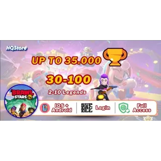 Account 10,000-18,000 Trophies | 30+ Brawlers | 5-20 Epics | iOS & Android | Full Access - Brawl Stars
