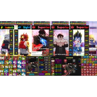 Awakened: Sung Jinwoo, Puppeteer (SSS), Vegata SSJ4 FP, Gometa SSJ4, Karashi Sharingan ✨ 3x 0.1 Units