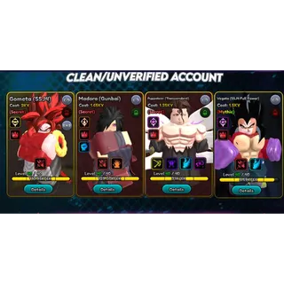 4 Superior ✦ Gogeta • Aizen • Madara • Vegeta ✦ Clean/Unverified ✦ Anime Squadron Account ✦ Instant Delivery