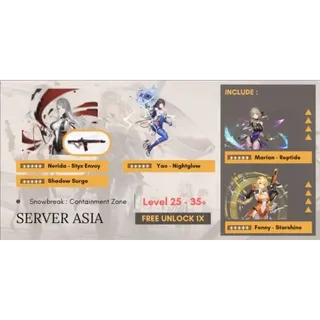 Akun Nerida (Styx Envoy) + Shadow Surge, Yao (Nightglow) [ASIA] Snowbreak: Containment Zone