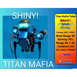 🌈💎💎💎SHINY TITAN MAFIA TOILET CLEAN 💎💎💎🌈 Roblox Toilet Tower Defense