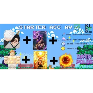 Anime Vanguards Starter Account 2.1k+ RR + 1.7k+ Memoria Shard + Gojo Vs Sukuna Set + Escanor Set 