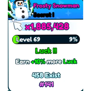 Tap Simulator | Rainbow Secret Frosty Snowman #141 (Level 69)