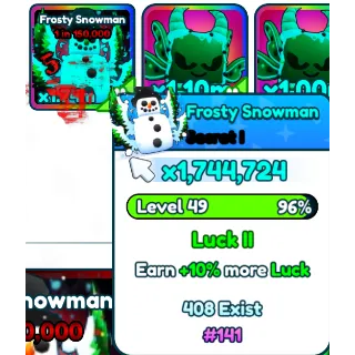 Tap Simulator | Rainbow Secret Frosty Snowman #141 (Level 49)