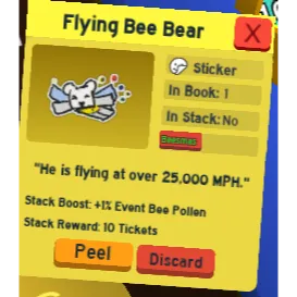 Flying Bee Bear | Bee Swarm Simulator | Sticker