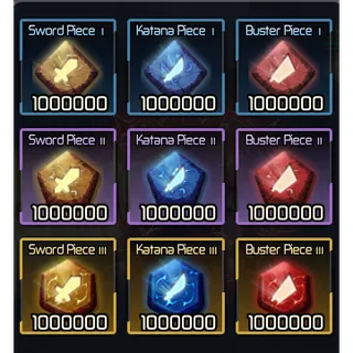 1000000x All Piece I,II,III Bundle (Sword, Katana, Buster) | Broken Blade