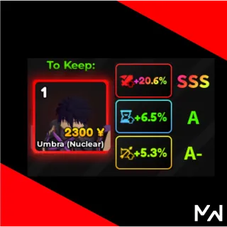 SSS DMG Stats Umbra Evo / Cid Evo Anime Adventure