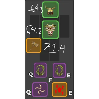 Dungeon Quest Reborn  - DQR - Valhalla Warrior Set with Mjolnir and Enhanced Inner Rage all maxed