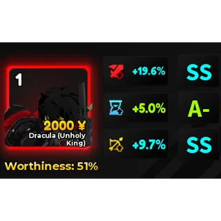 Dracula Alucard - Anime Adventures - SS DMG, SS RNG - Good Stats - Very Cheap - Instant Delivery